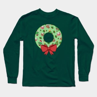 Holiday Christmas Wreath Long Sleeve T-Shirt